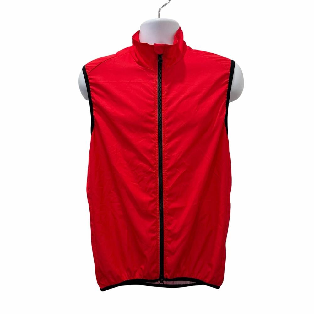 The Black Bibs Vest Mens XL Red Windbreaker Lightweight Full Zip Cycling Sports
